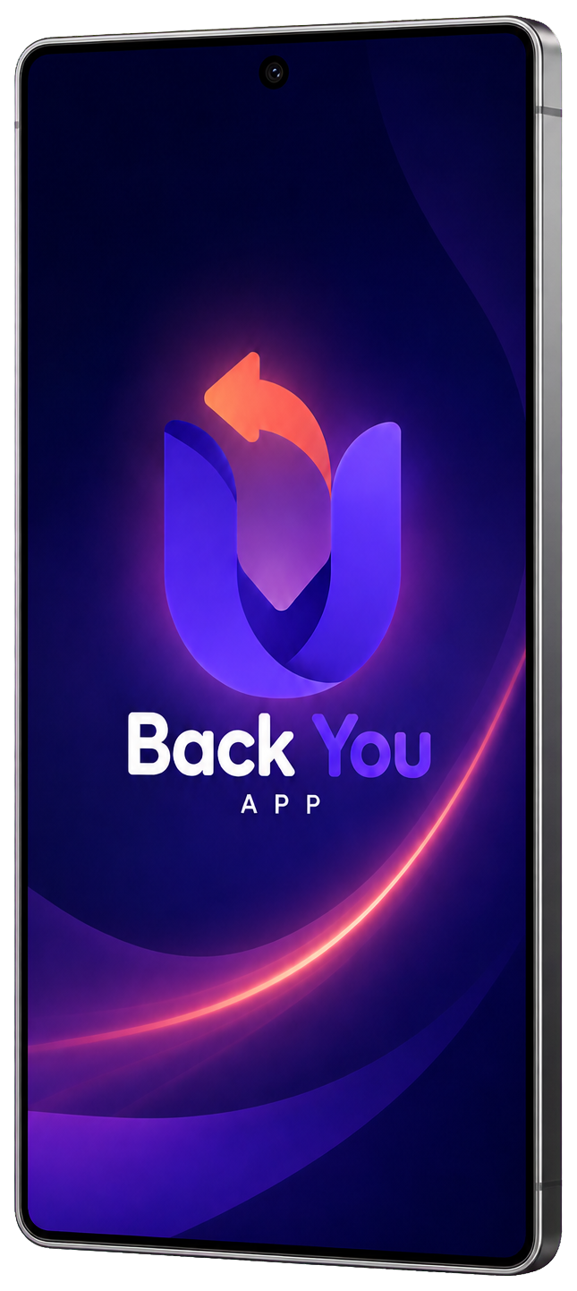 Galaxy S25 Ultra exibindo a tela de abertura do BackU
