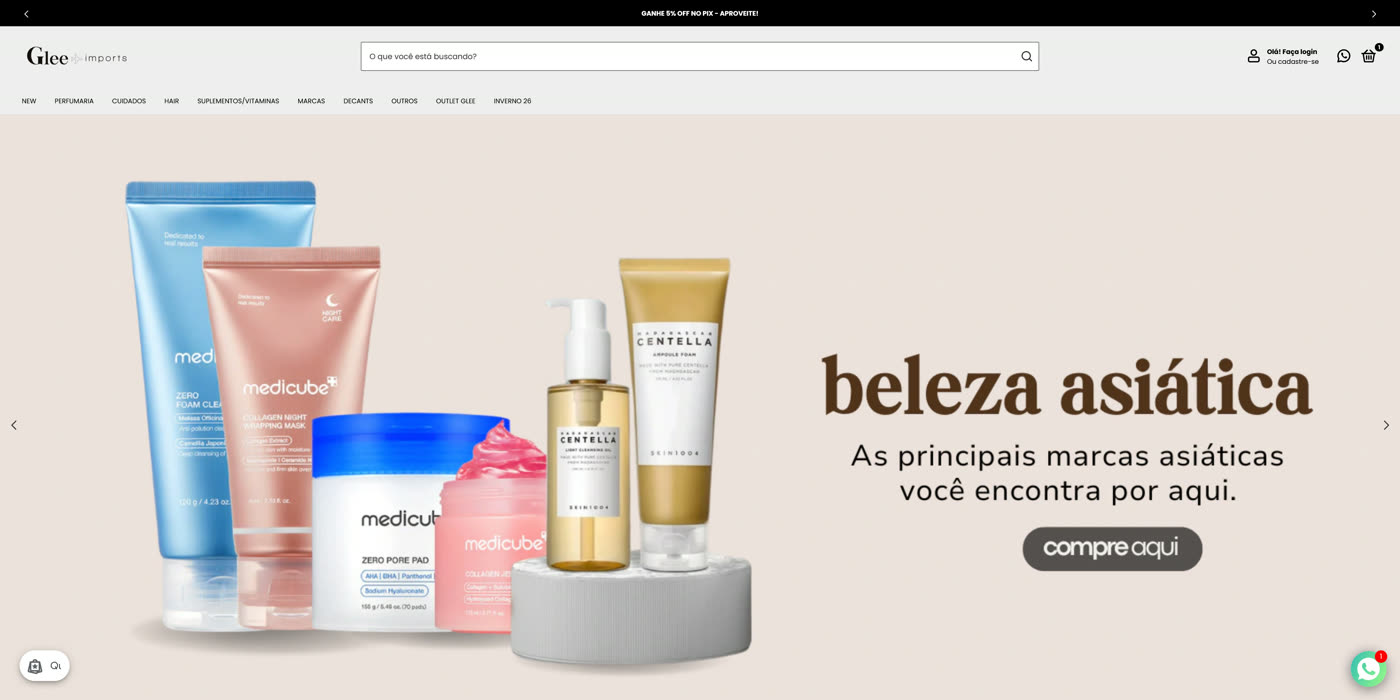 Loja Glee Imports antes do redesign